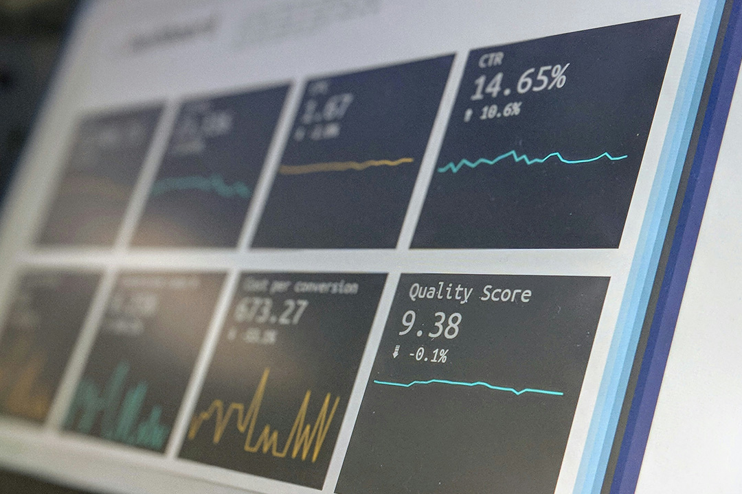 Open laptop displaying analytics dashboard for evaluating film marketing campaign metrics.
