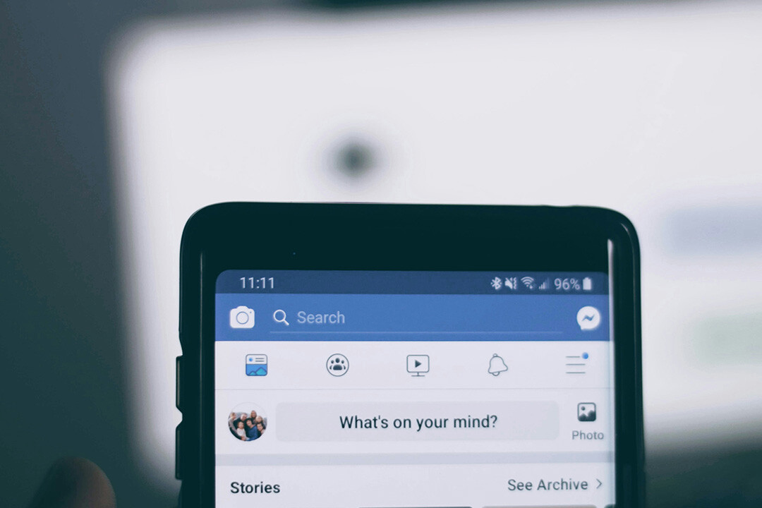 An image of the Facebook app asking "what's on your mind" representing social media activity and the flood of data users experience when engaging with social platforms.